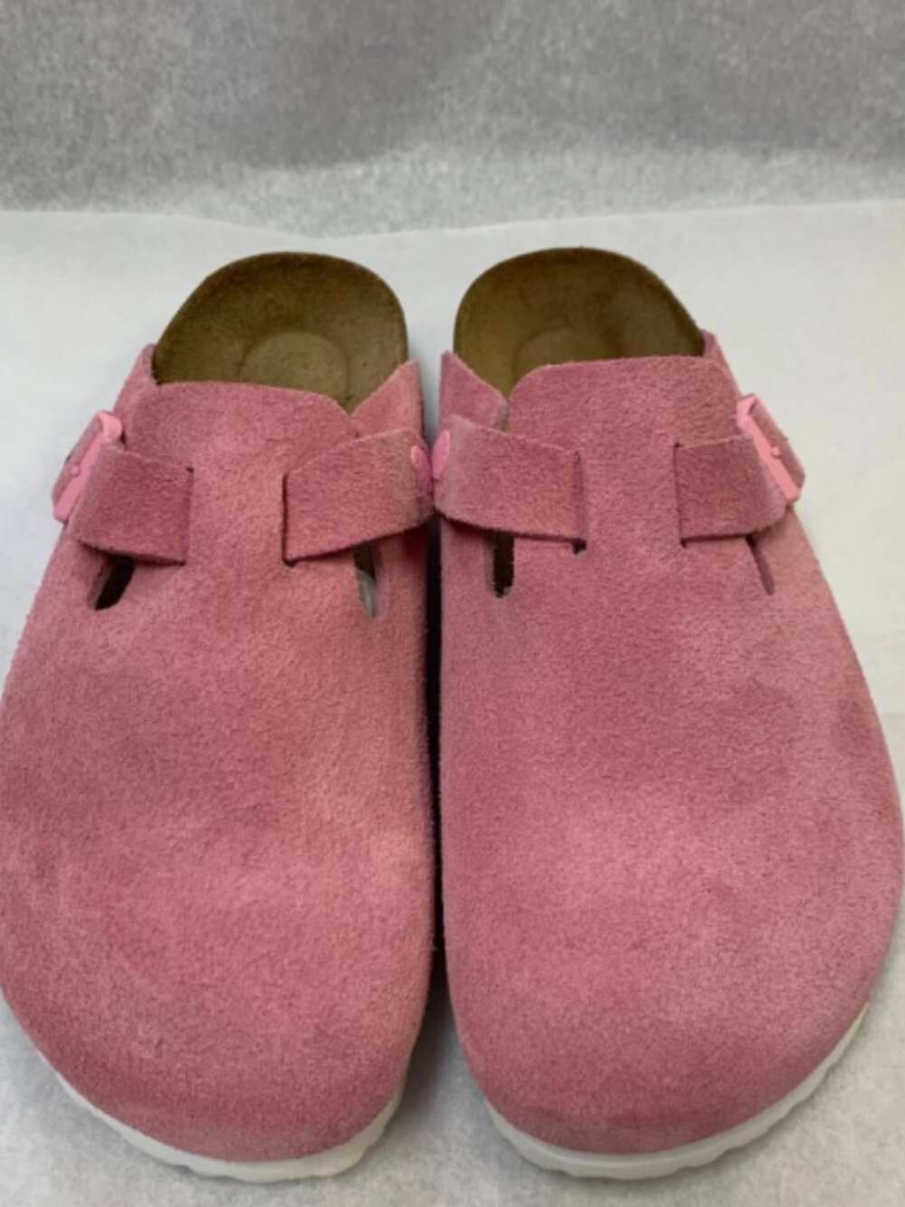 Birkenstock Boston Candy Pink Suede Leather Regular Width Sandals